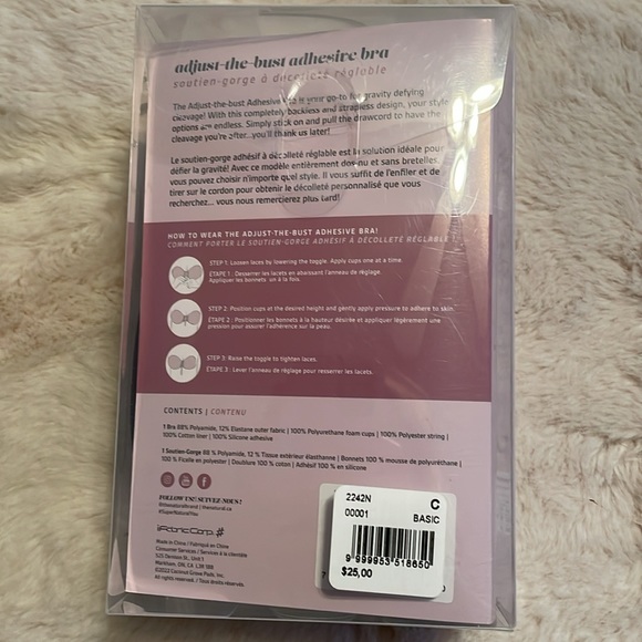 The Natural Adjust-The-Bust Adhesive Bra C in black. NIB. - Picture 4 of 4